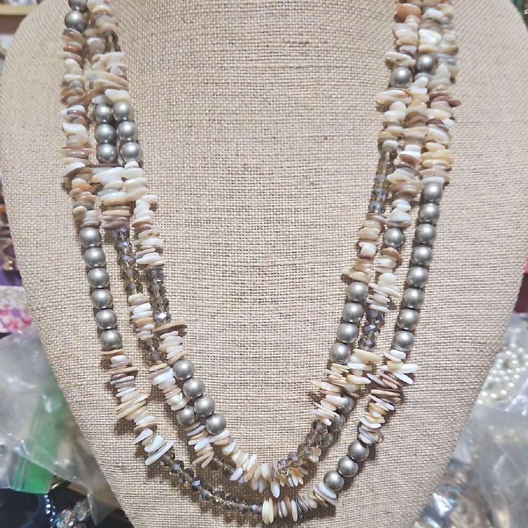 Elegant Multi-Strand Shell And Bead Necklace M. Haskell Hang Tag Nwt